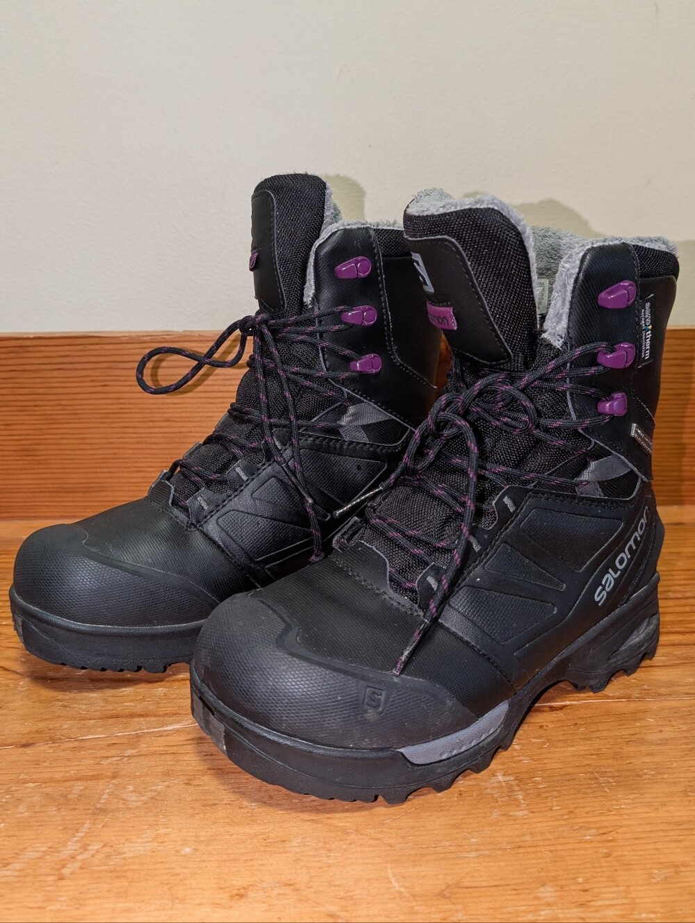 Salomon Toundra Pro CSWP Black Winter Snow Boots Women's Size 7